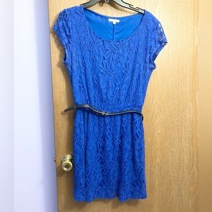 Halo spring or summertime dress with belt.
